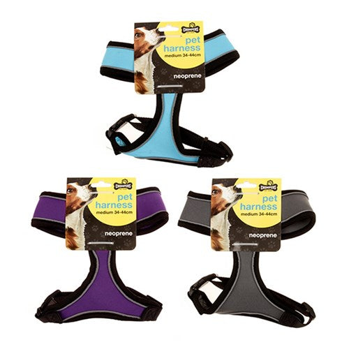 1pc Harness Pet Neoprene Medium 38-48cm 3 Assorted Colors