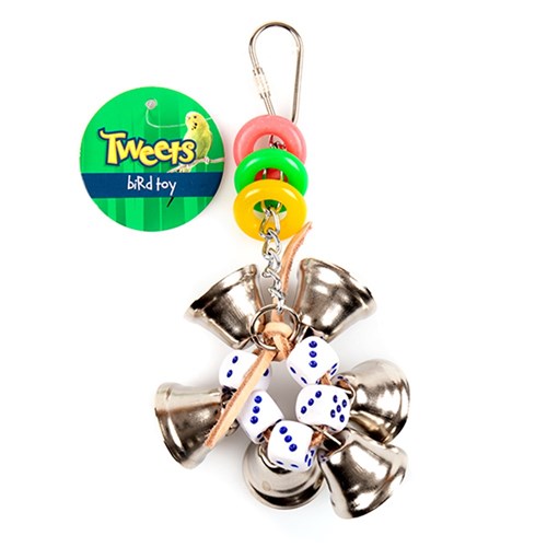 Bird Toy Hanging Bells & Dices 20x6cm