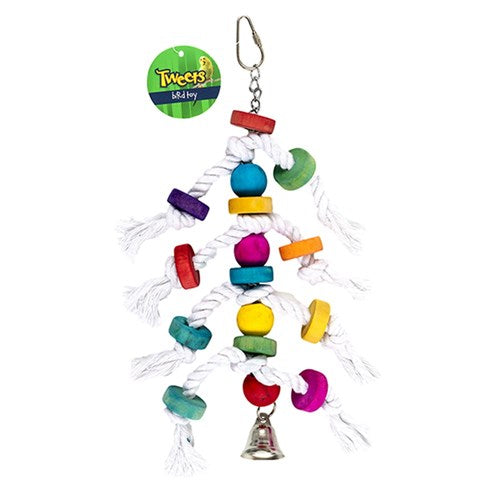 Bird Toy Wood n Rope Style 9x27cm