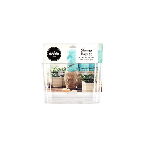 Shower Basket w Suction Large 18.5x9.3x12cm