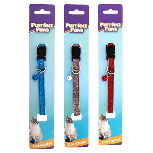 1pc Collar Cat w Bell 3 Assorted Designs