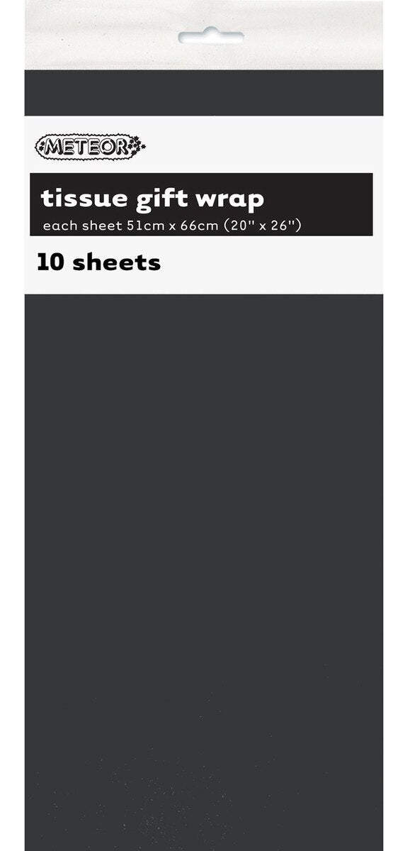 1pack - 10 Tissue Sheets - Gift Wrap - Black