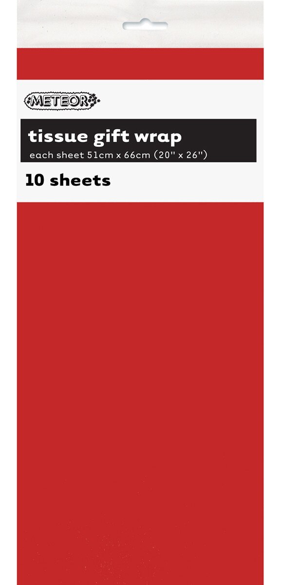 1pack - 10 Tissue Sheets - Gift Wrap - Red