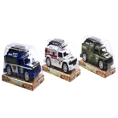 1pc Toys Cars 4WD Emergency Vehicles w Friction 3 Assorted Designs