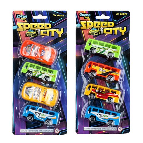 1 pack Toys Cars 4pcs 2 Assorted Designs