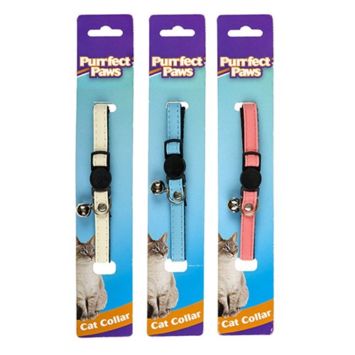 1pc Collar Cat w Bell 30cm 3 Assorted Colors 1x30cm