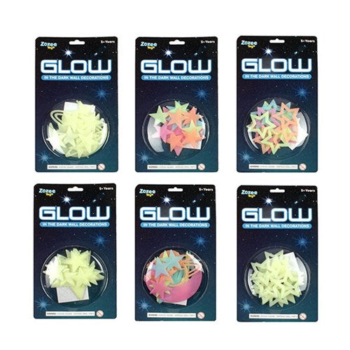 1pc Toys Stars Glow in the Dark 3 Designs 2 Assorted Colors