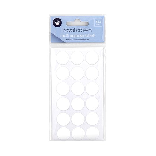 1pack Labels Multi Purpose Round White 414Pcs 19mm