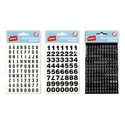1 pack Stickers Multi Purpose Letters & Numbers 3 Assorted Sheets