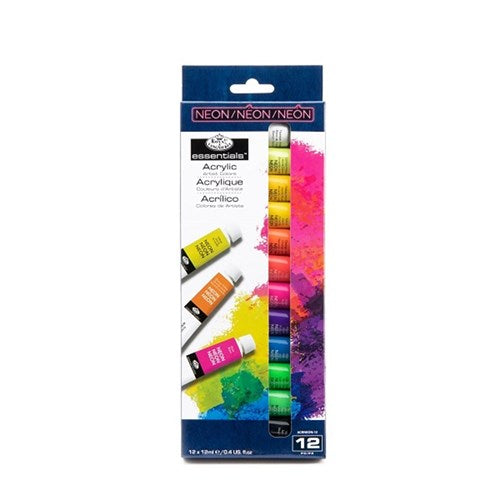 1pack Art Set Paint Tubes Acrylic Neon 12pcs 12ml
