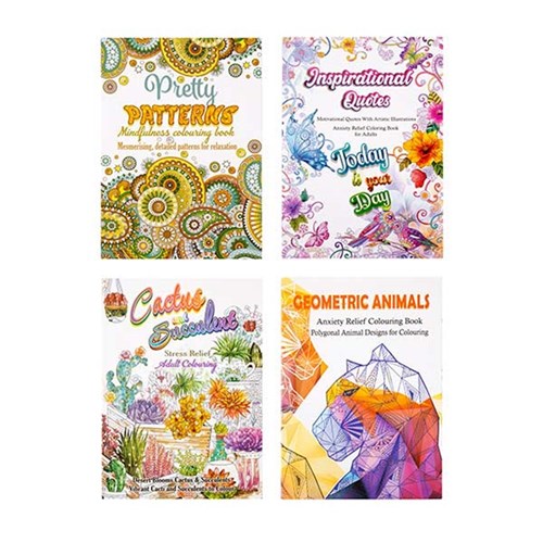 1  Book Colouring Adult A4 48pg 4 Asstd