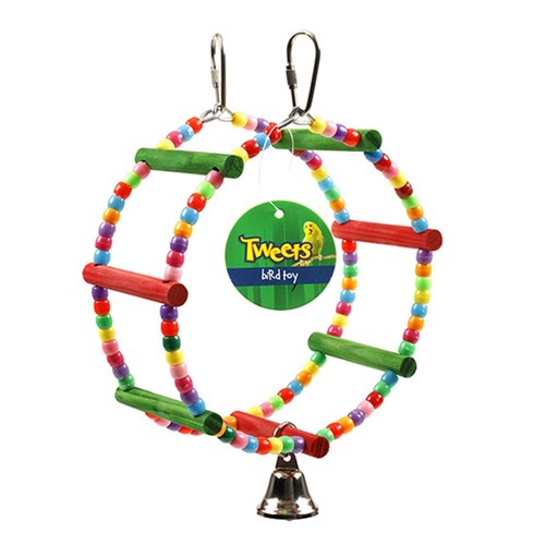 Bird Toy Hanging Wheel w Bell 20x16cm