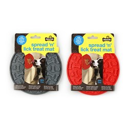 1pc Pet Spread N Lick Treat Mat 15cm Dia 2 Assorted Colors Red/Grey