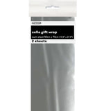 6470 - 2 Premium Cello Wrap Sheets - Metallic Silver 50cm x 70cm (19.5