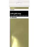 6471 - 2 Premium Cello Wrap Sheets - Metallic Gold 50cm x 70cm (19.5