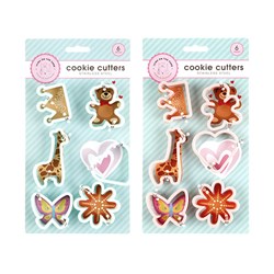 1pack Cookie Pastry Cutters 6 Piece Assorted Designs
