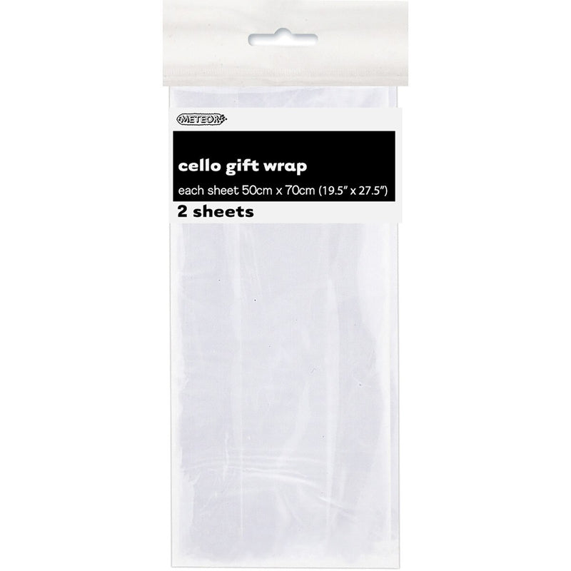 1pack 2sheets Premium Cello Wrap Sheets - Clear 50cm x 70cm (19.5" x 27.5") - Gift Wrap
