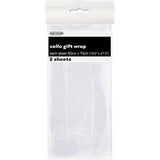 6480 - 2 Premium Cello Wrap Sheets - Clear 50cm x 70cm (19.5