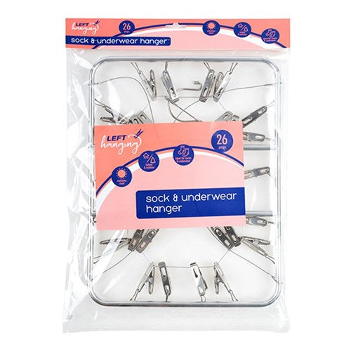 Hanger Clothes Airer Rectangle Aluminium 26 Pegs 35x27cm