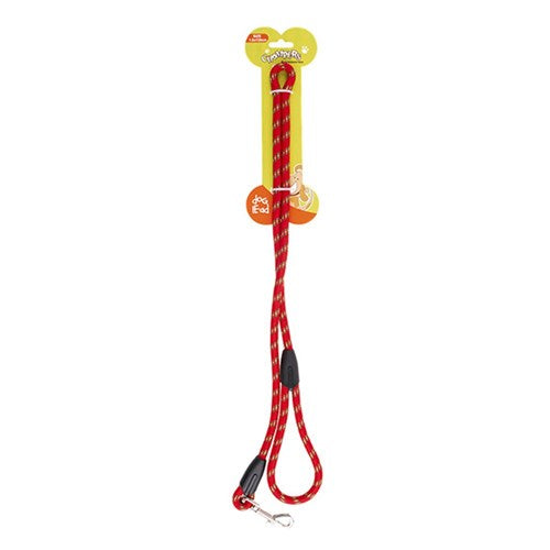 1pc Dog Lead Nylon 2 Asstd Colours Red/Black Small 1.0x120cm