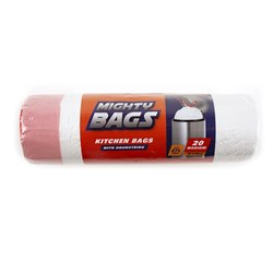 Garbage Bags White HDPE 27L Pk20 50x60cm