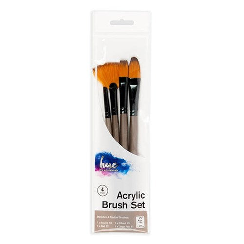 1pack Brush Set Acrylic Taklon 4Pc Value Pk #6 W16.2 FSC 100%