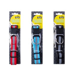 1pc Dog Collar Reflective 3 Assorted Colors Size 2.5 x 45-70cm