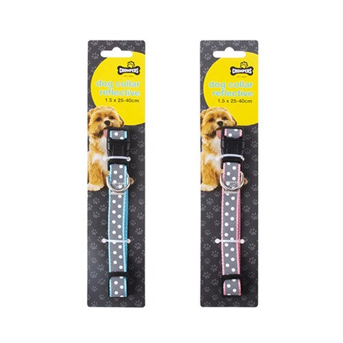 1pc Dog Collar Reflective 2 Assorted Colors Size 1.5cm x 25-40cm