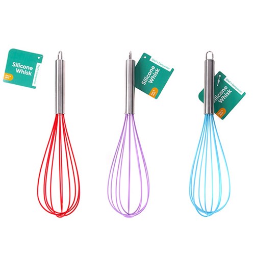 1pc Whisk Silicone 30cm 3 Asst Cols