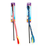 1pc Cat Toy Teaser Wand 2 Asst 46cm