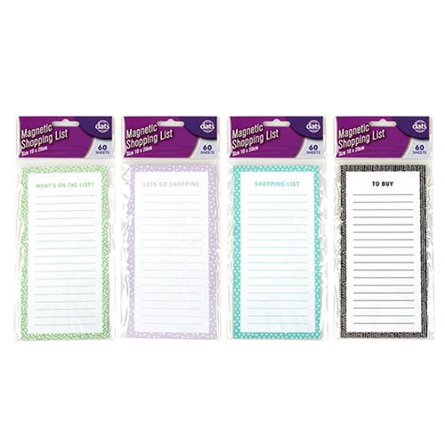1pc List Shopping Magnetic 60sh 4 Assorted Colors