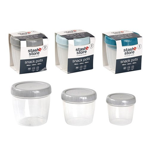 Food Storage Container Snack Pots 3pcs 180mL/320mL/500mL