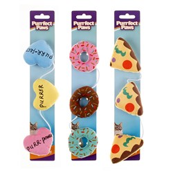 1pc Cat Toy Teaser Plush 27cm 3 Assorted Designs