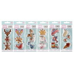 1pack Cookie Pastry Cutters 3 Piece Stainless Steel Assorted Designs
