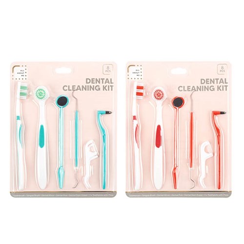1 pack Dental Care Kit 8pc Set 2 Asst Cols