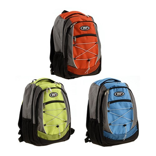 1pc Travel Backpack 3 Assorted Padded w Bungee Cord