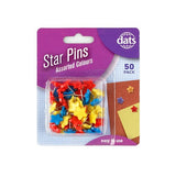 1pack Pin Star Shape Asstd Cols 50pcs