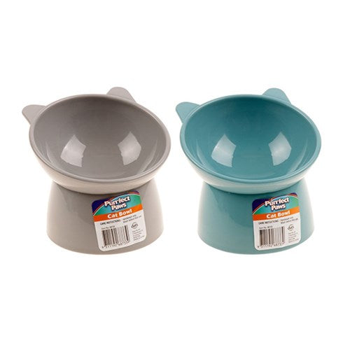 1pc Bowl Cat Plastic 2 Assorted Colors 13.5x14x11.5cm