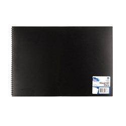 Diary Visual Art PP Black 110gsm A3 120pg Short Spiral