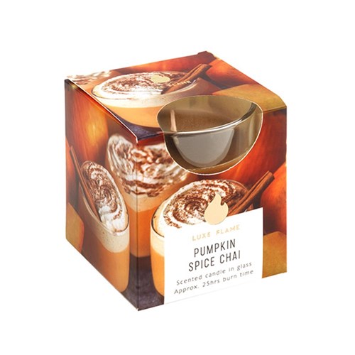1pc Candle Scented in Glass Jar 25 Hour Pumpkin Spice Chai