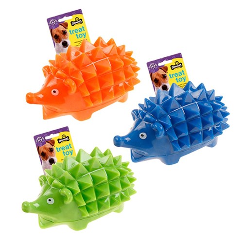 1pc Dog Toy Treat Hedgehog Squeaky 15x8cm 3 Assorted Colors