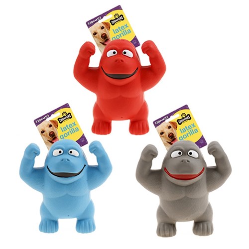 1pc Dog Toy Latex Gorilla 14cm 3 Asst
