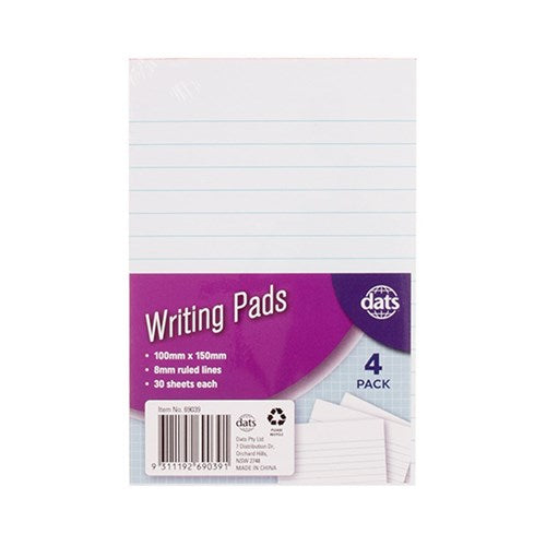 1pack Pad Paper Writing 100x150m 30sheets 4pcs SRT