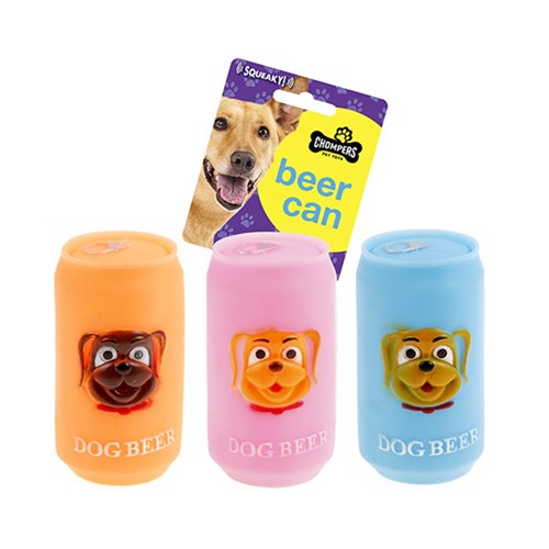 1pc Dog Toy Squeaky Beer Can 15cm 3 Assorted Colors