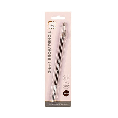 Cosmetic Brow Pencil w Sharpener & Brush Brown