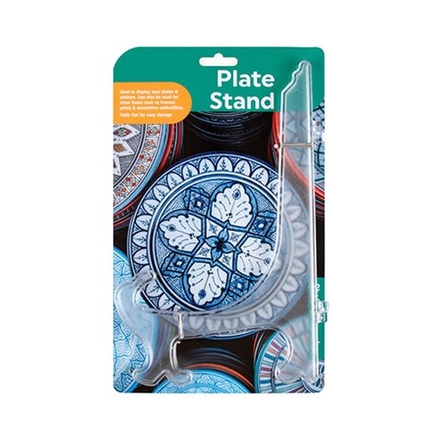 Folding Plastic Plate Stand Clear 25cm