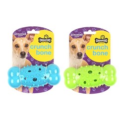 1pc Dog Toy Bone Crunchable 13.5cm TPR 2 Assorted Colors
