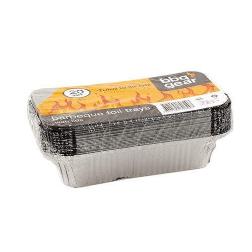 1pack Foil Tray w Paper Lid 20pcs 20x11x5cm