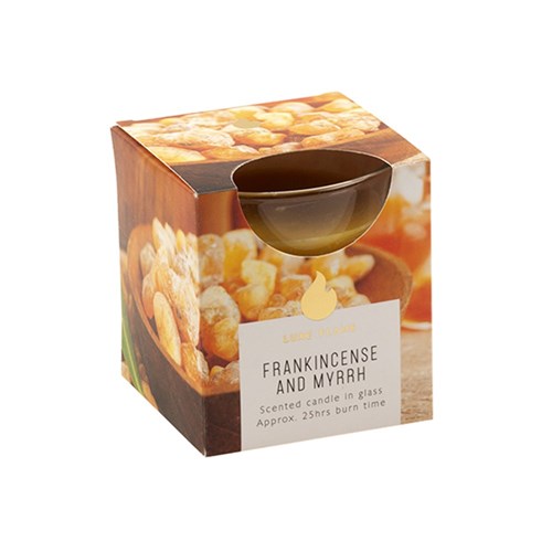 1pc Candle Scented in Glass Jar 25 Hour Frankincense & Myrrh