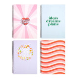 1pc Notebook Card Cover Printed Spiral Quote 4Ast A4 120pg